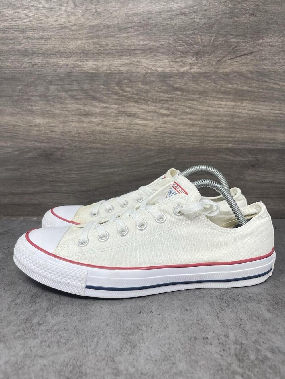Converse Chuck Taylor All Star Low Sneakers Womens Size 9 White Canvas W7652